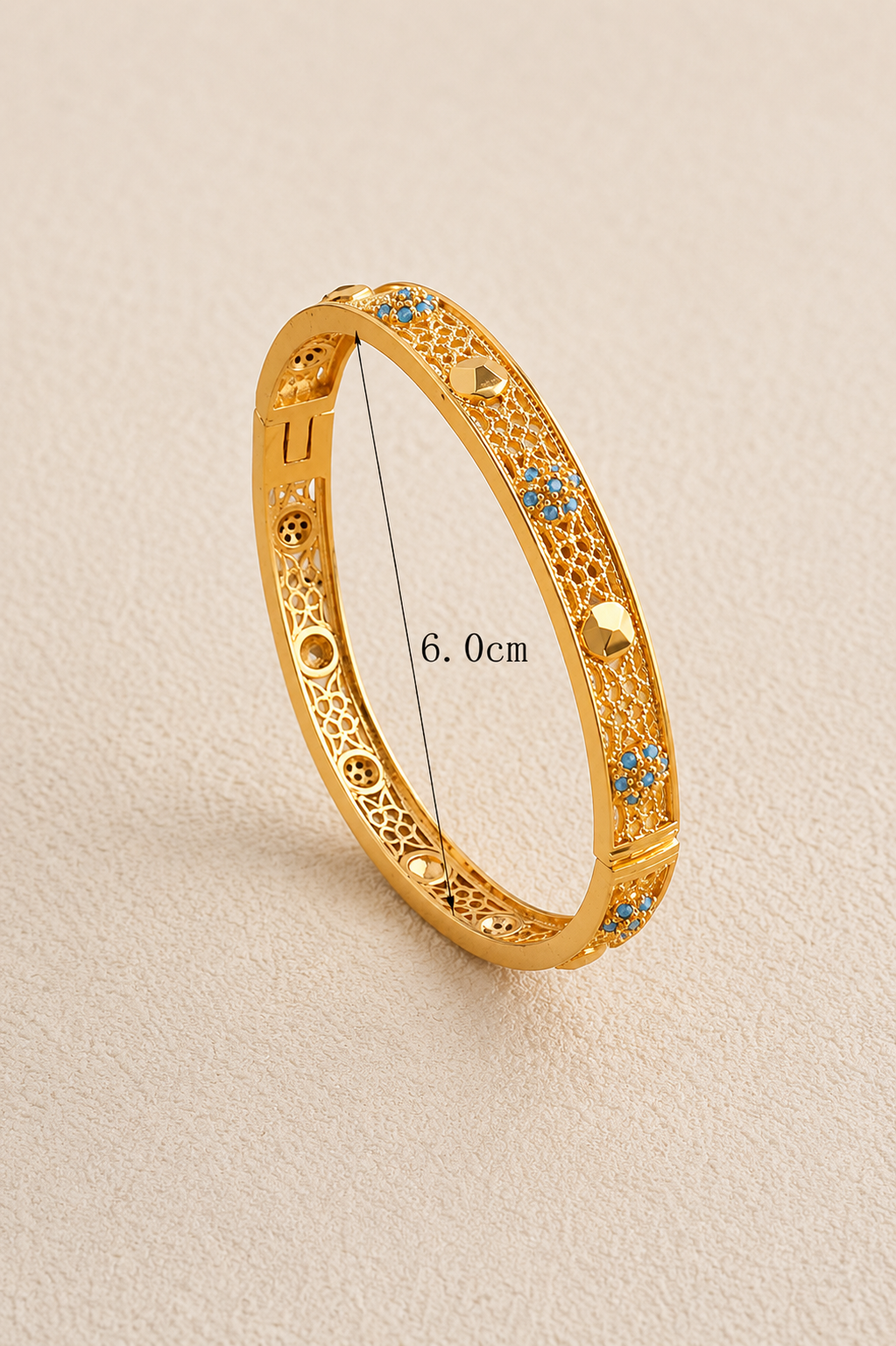 Rhinestone Openwork Bangle