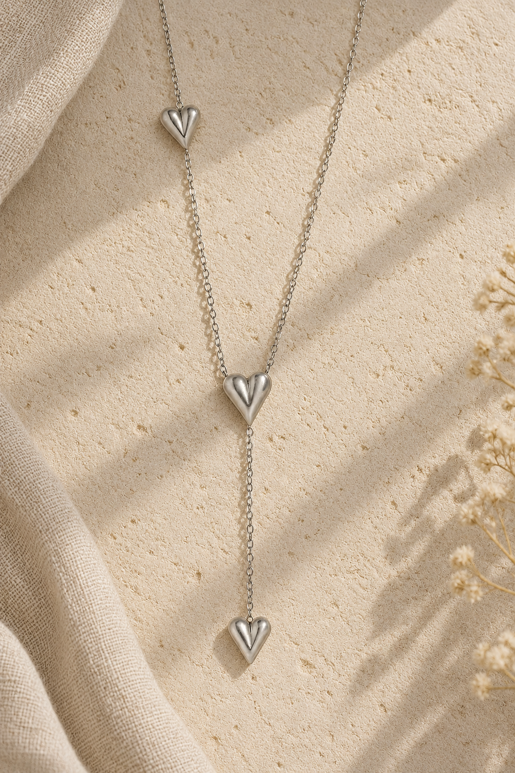 3D Heart Pendant Necklace