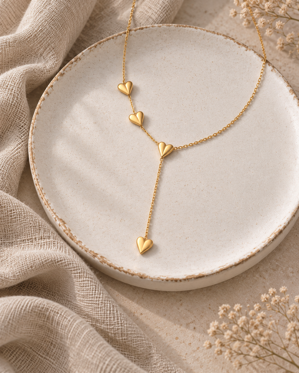 3D Heart Pendant Necklace