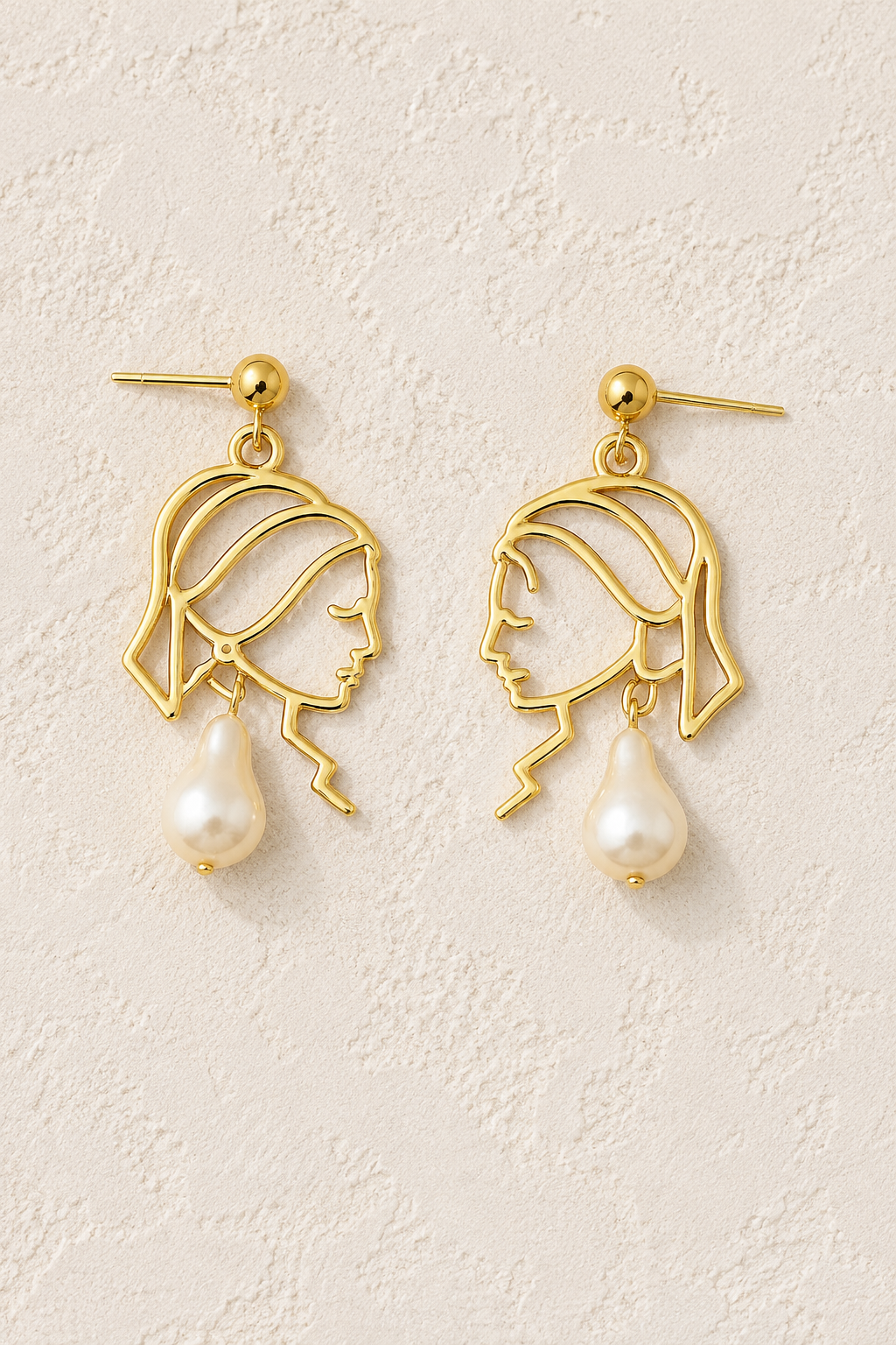 Abstract Pearl Earrings
