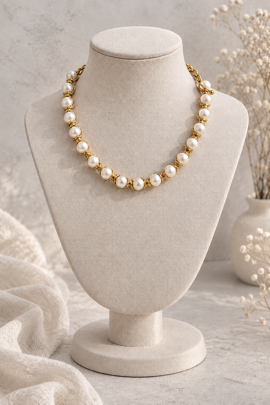 Beaded Pearl Necklace