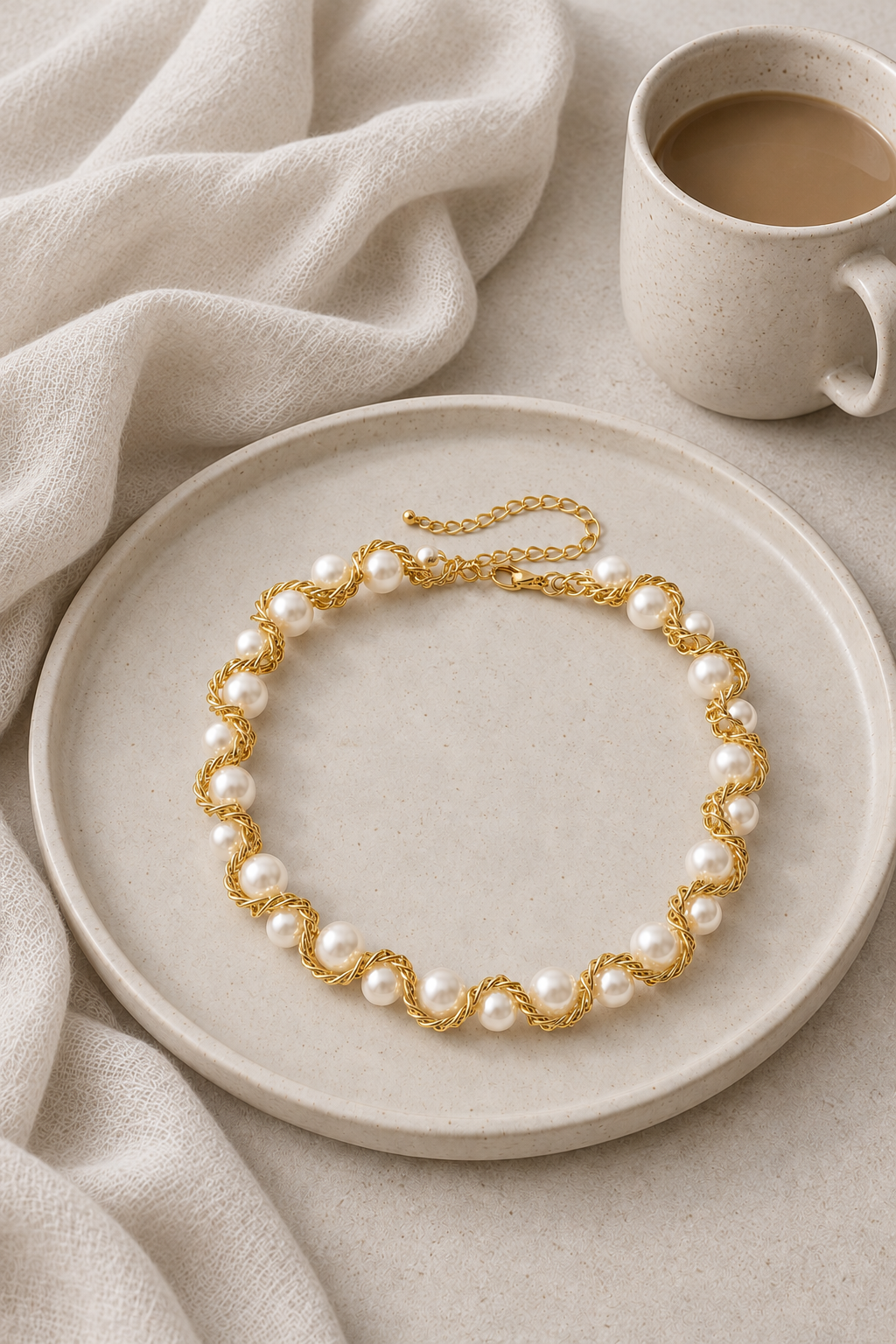 Beaded Pearl Necklace