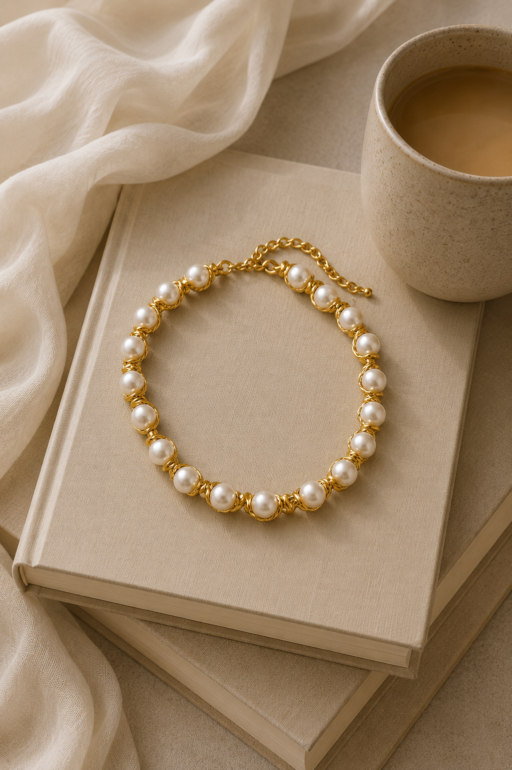 Beaded Pearl Necklace