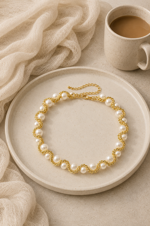 Beaded Pearl Necklace
