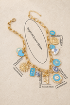Blue Bold & Gold Charms Necklace