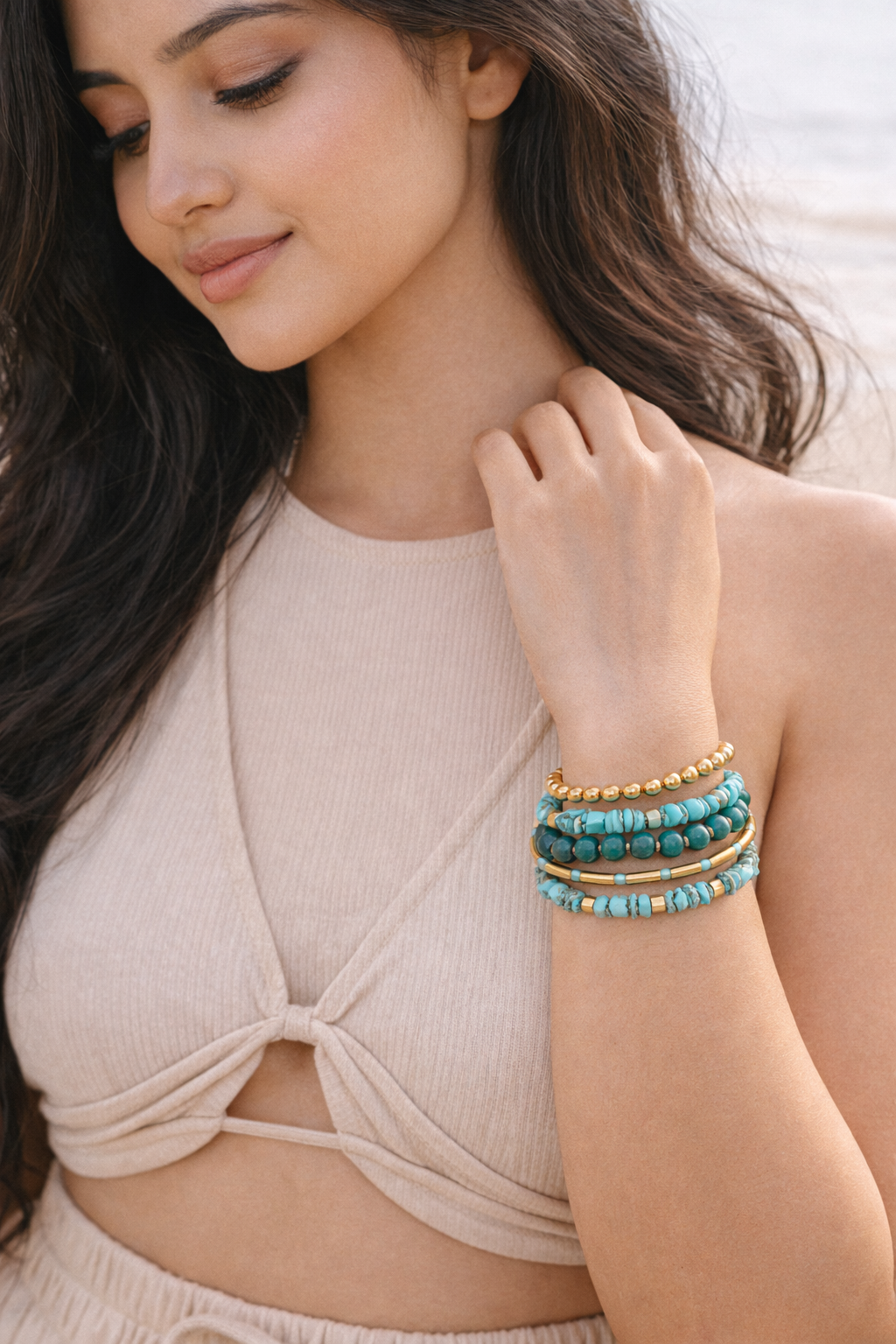 Boho Beaded Bangle Set