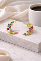 C-Shaped Gemstone Studs