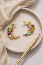 C-Shaped Gemstone Studs