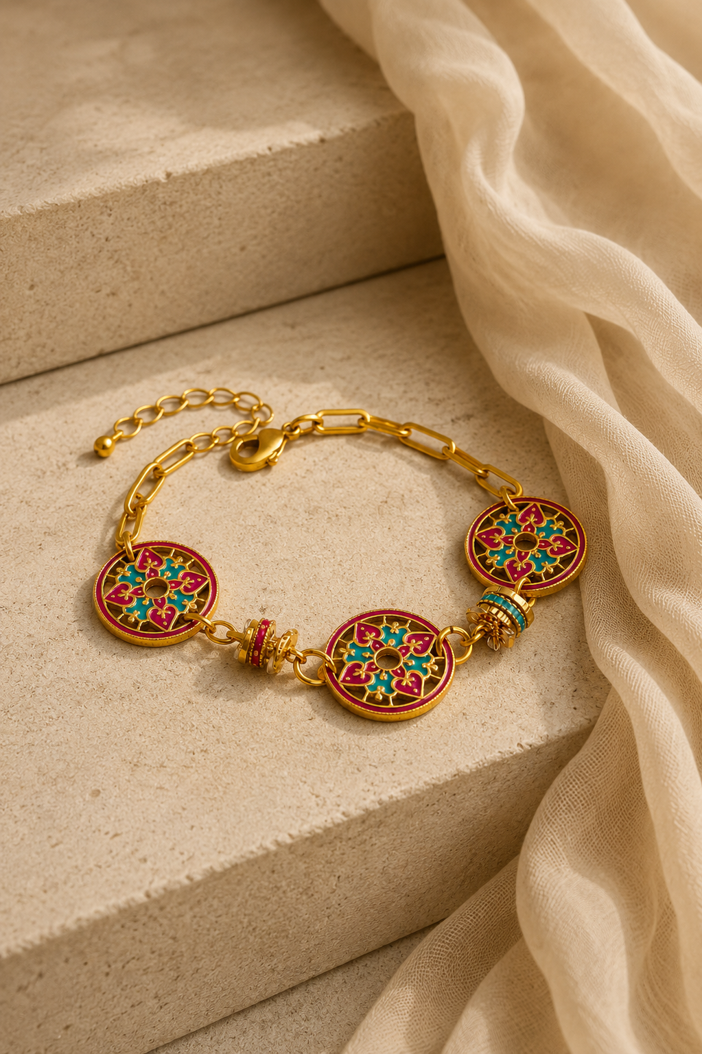 Carved Charms Bracelet
