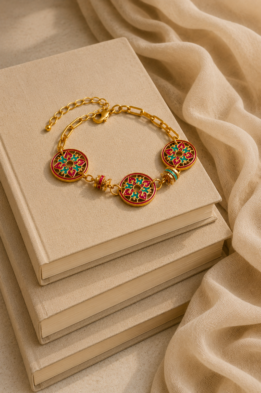 Carved Charms Bracelet