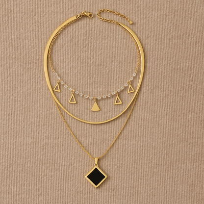 Pearl and Charms Layered Necklace