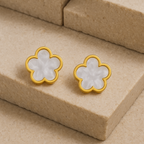 Clover White Studs