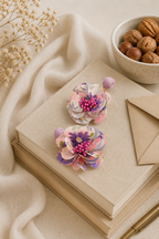 Cloth Flower Tassel Earrings