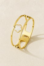 Clover White Bangle