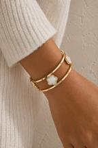 Clover White Bangle