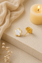 Clover White Studs