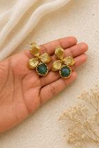 Crescent Gem Drop Earrings