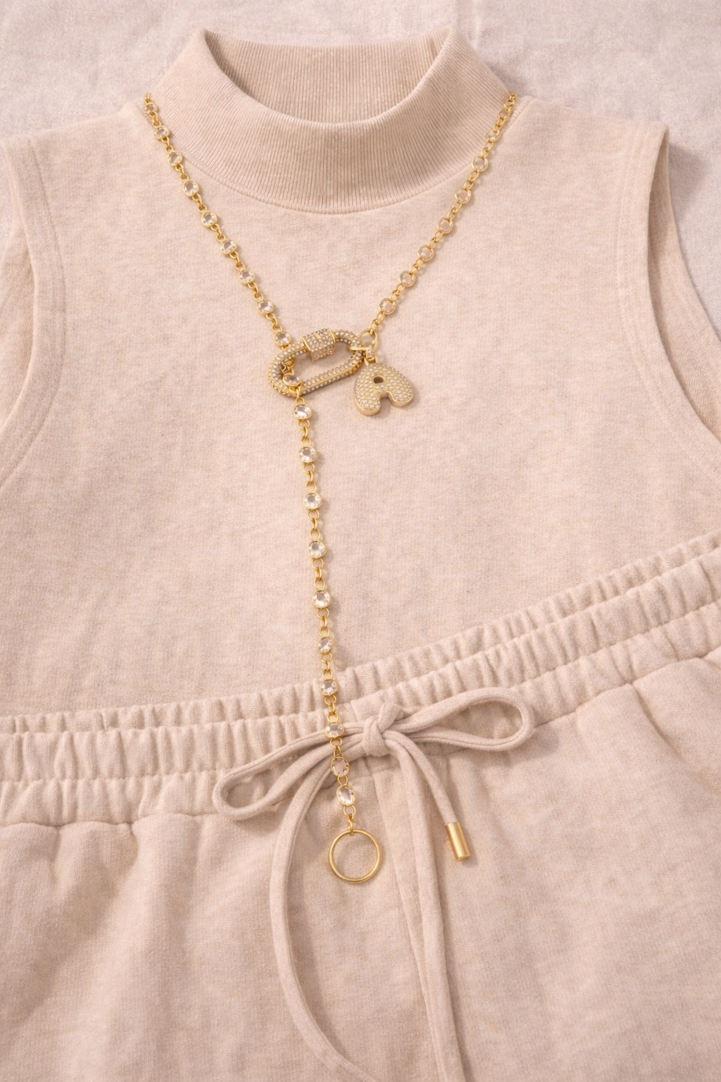 Crystal Initial Chain Necklace