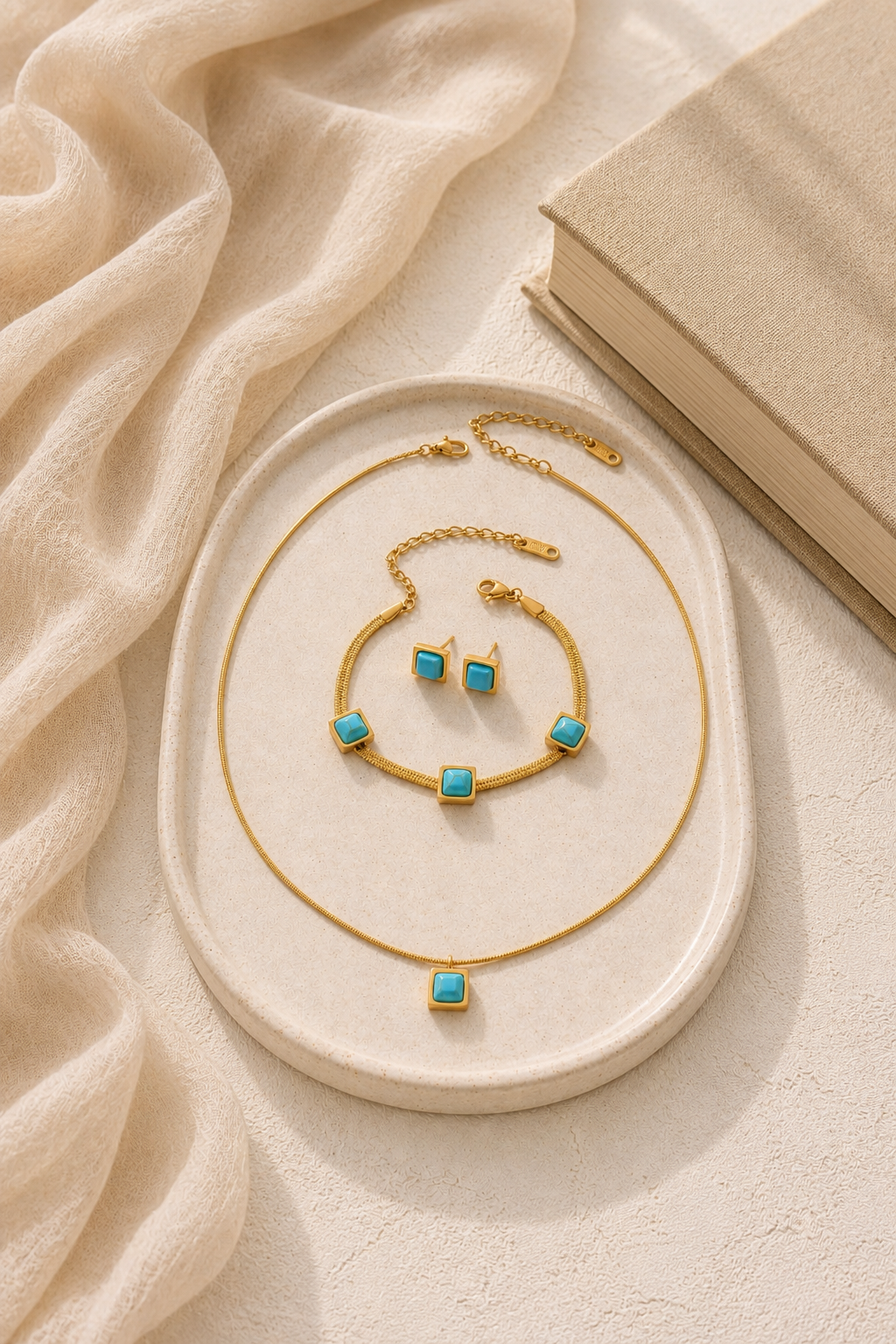 Dainty Jewelry Set (Necklace + Bracelet + Earrings)