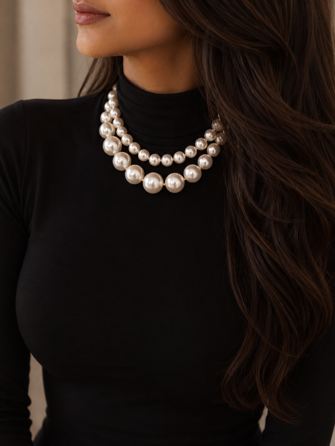 Double Layered Pearl Necklace