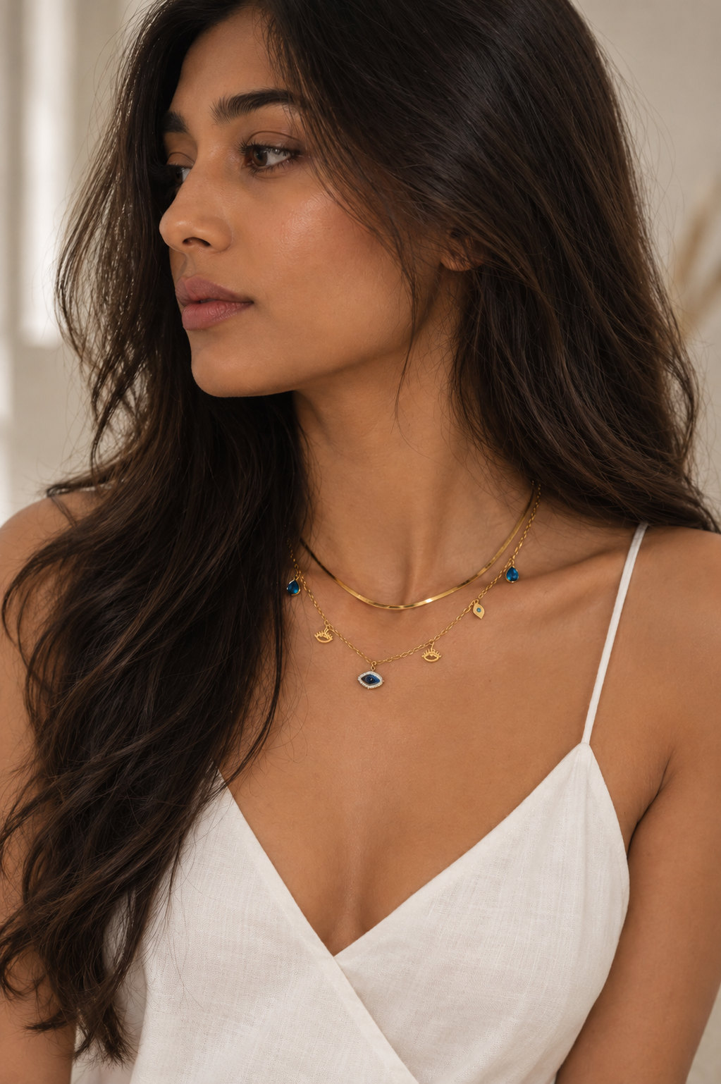 Mati Evil Eye Jewelry Set (Necklace + Earrings)