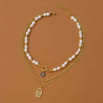 Evil Eye Charms Layered Necklace