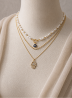Evil Eye Charms Layered Necklace