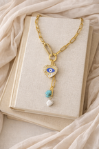 Evil Eye Heart Pendant Necklace