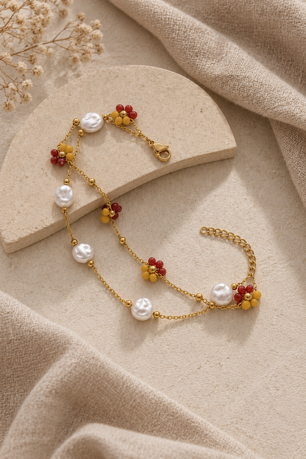 Flower Bead Bracelet