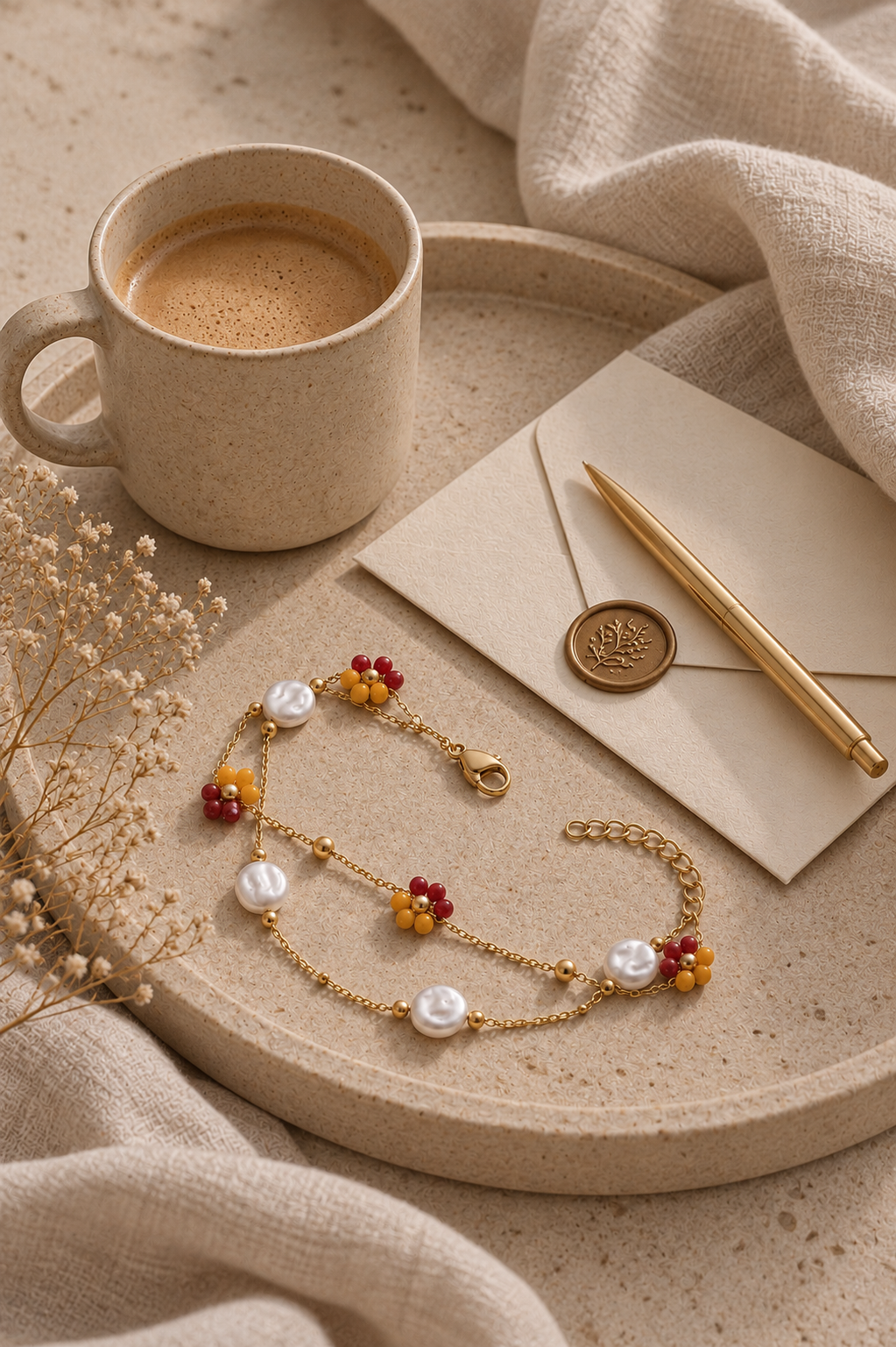 Flower Bead Bracelet