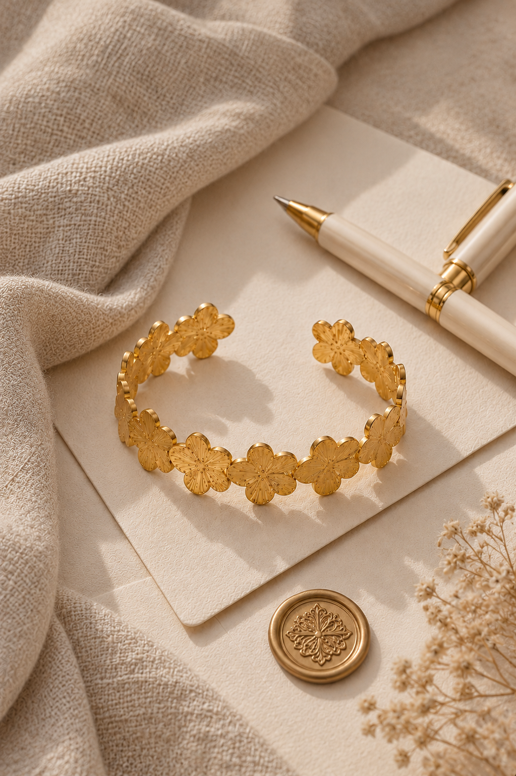 Flower Cuff Bangle