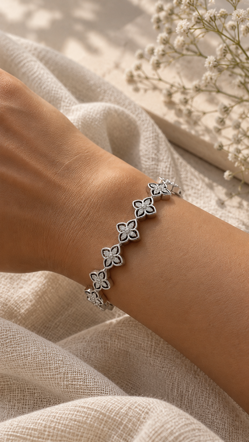 Flower Cuff Bangle