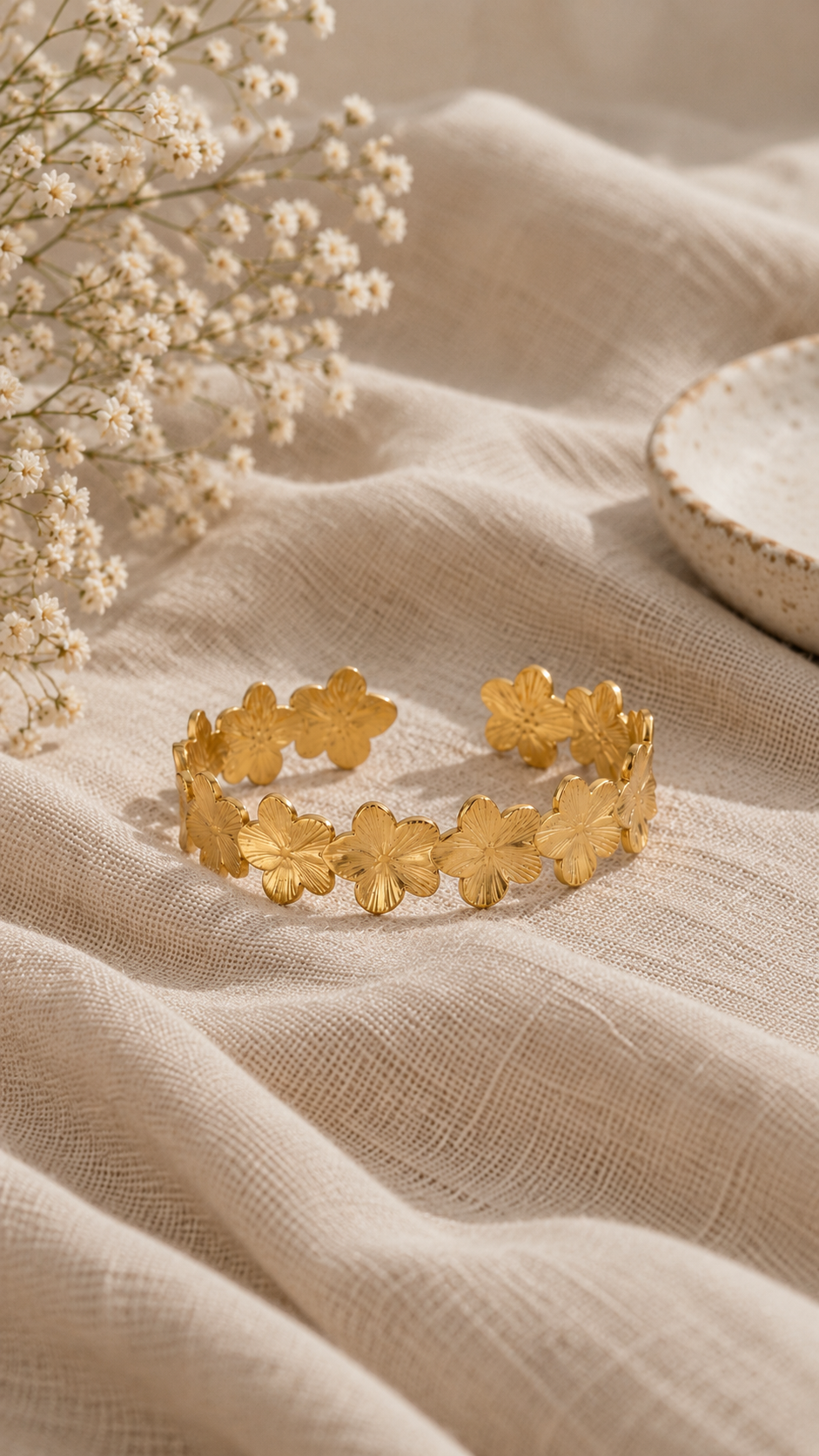Flower Cuff Bangle