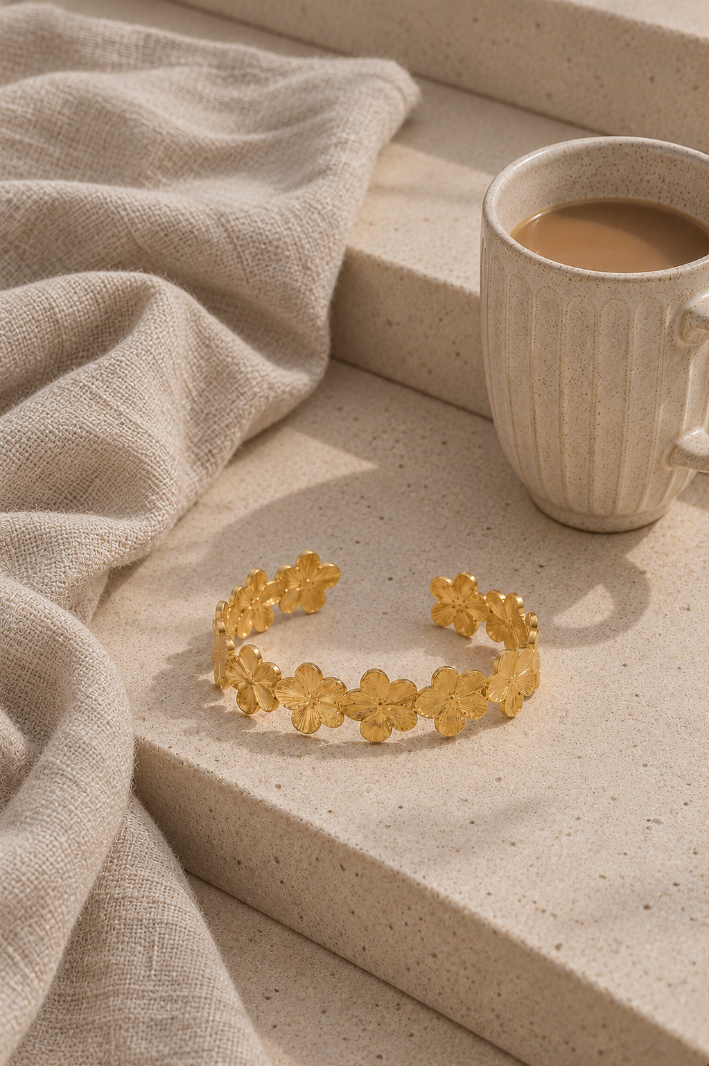 Flower Cuff Bangle