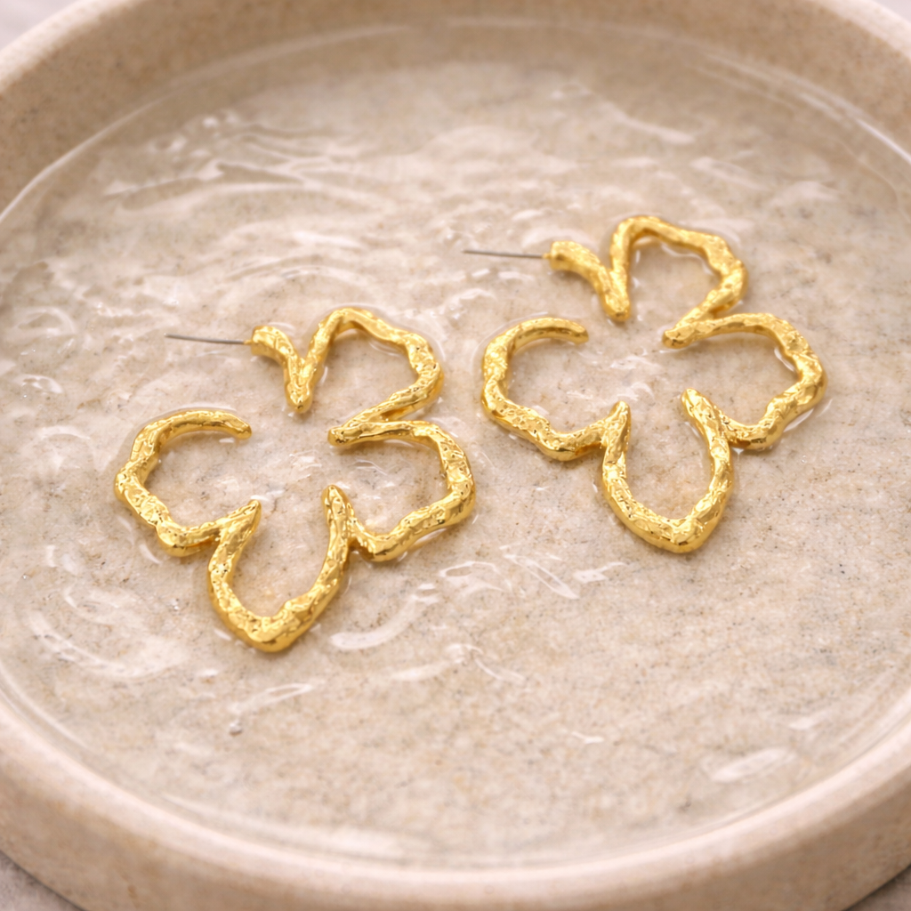 Flower Gold Hoops
