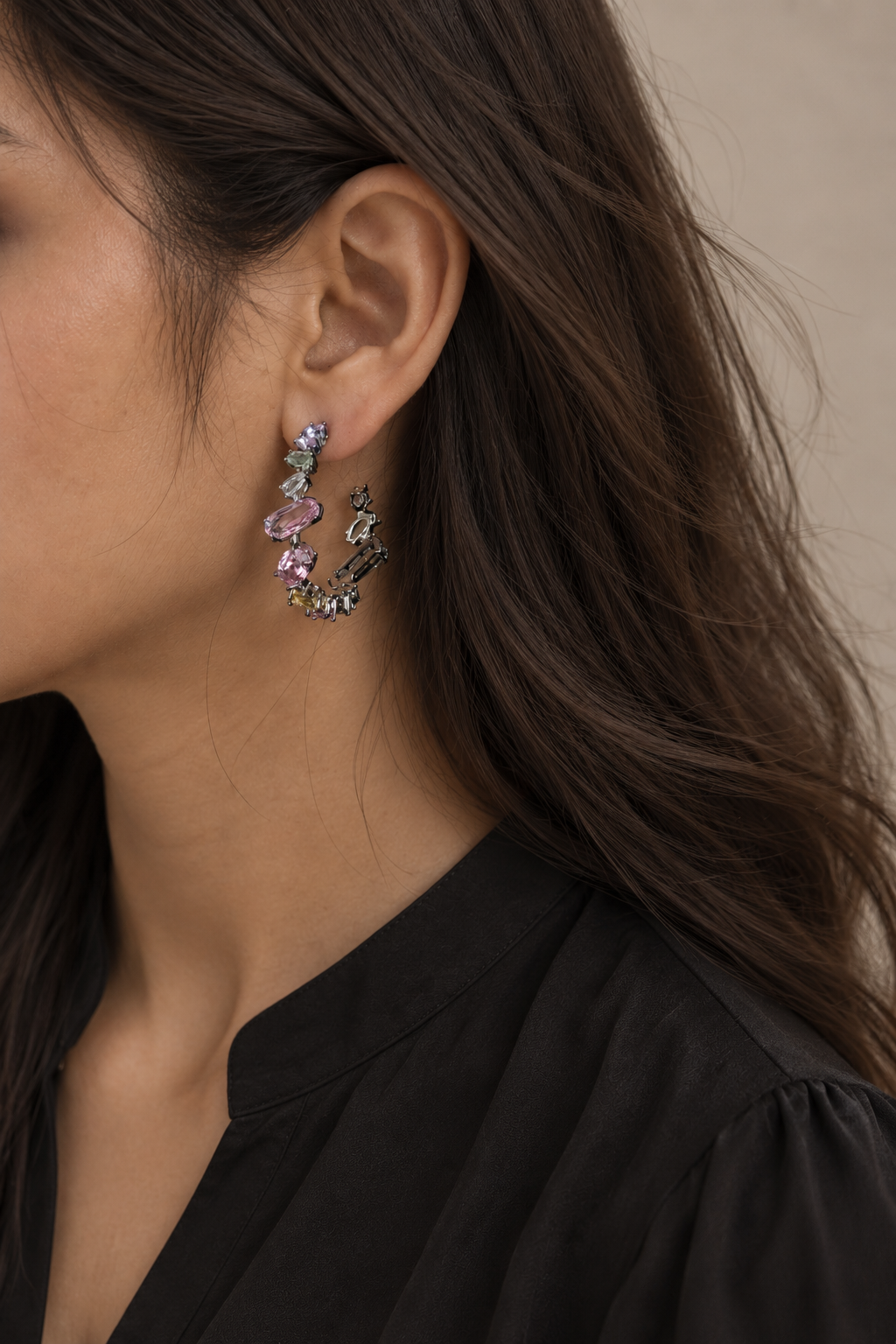 Gemstone Cuff Earrings
