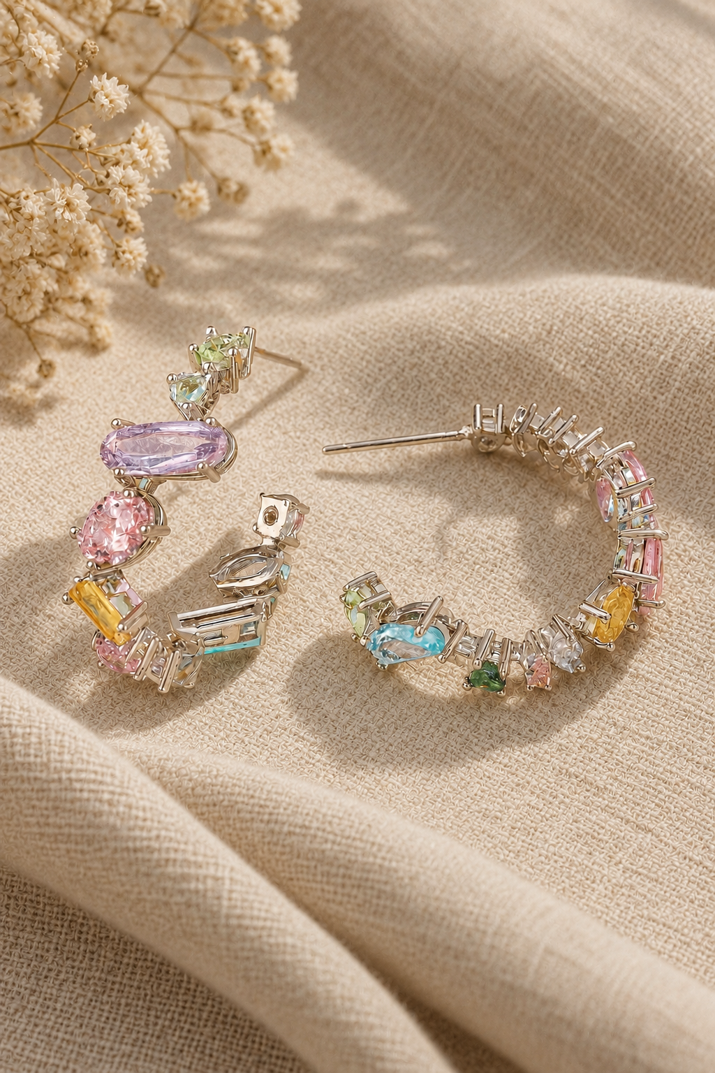 Gemstone Cuff Earrings