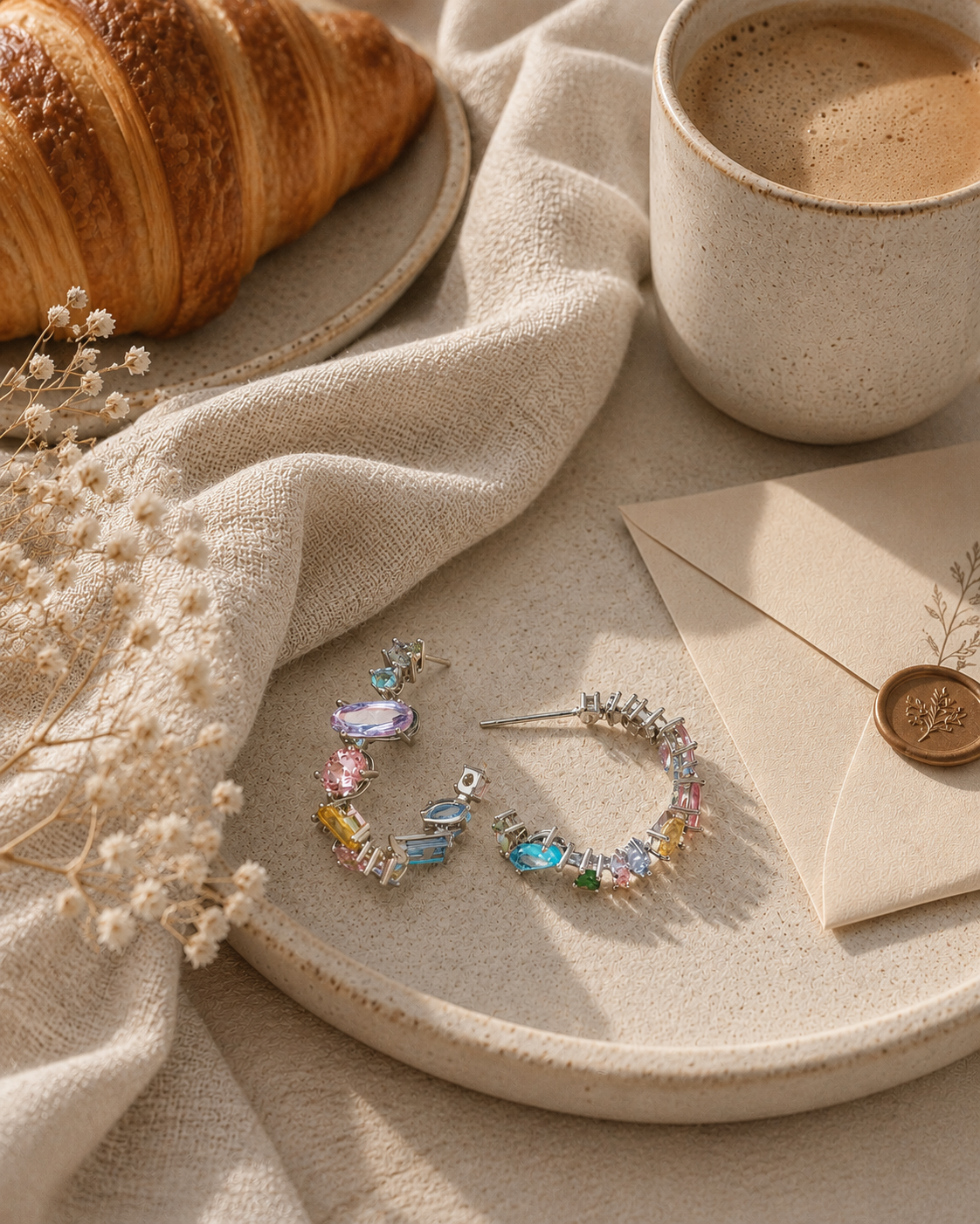 Gemstone Cuff Earrings