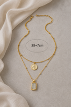 Geometric Charms Layered Necklace
