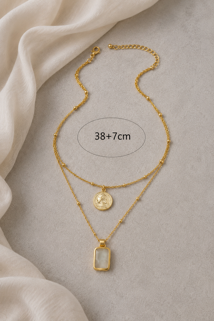 Geometric Charms Layered Necklace