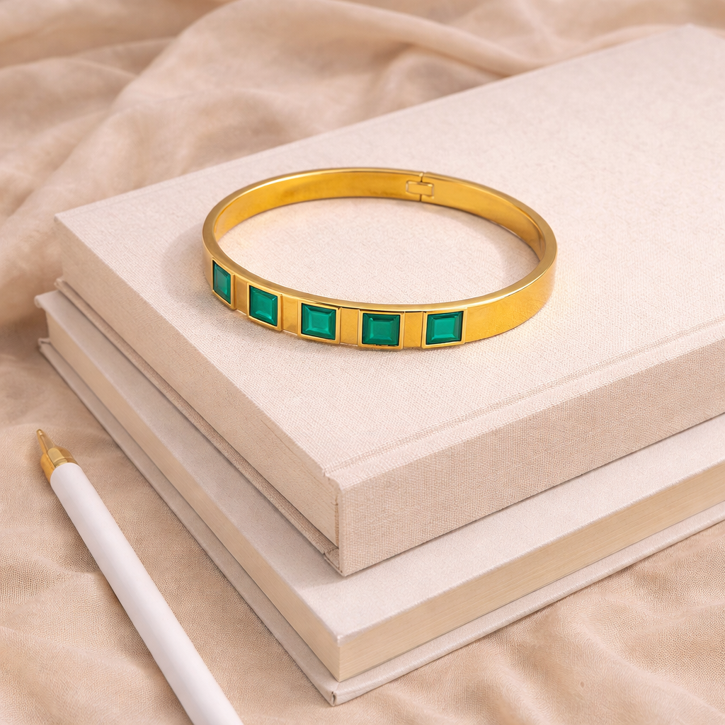 Green Gemstone Bangle