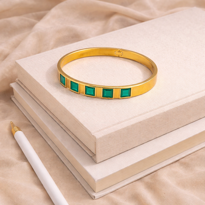 Green Gemstone Bangle