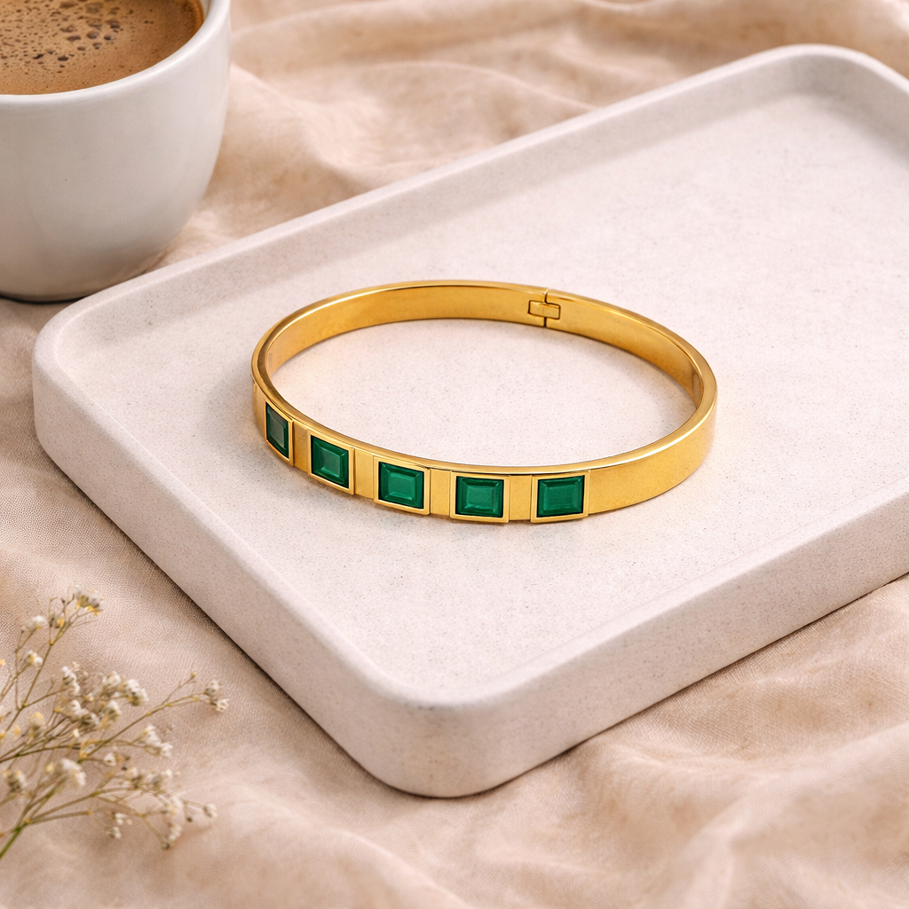 Green Gemstone Bangle