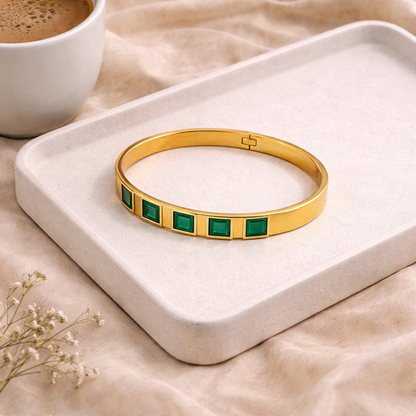 Green Gemstone Bangle
