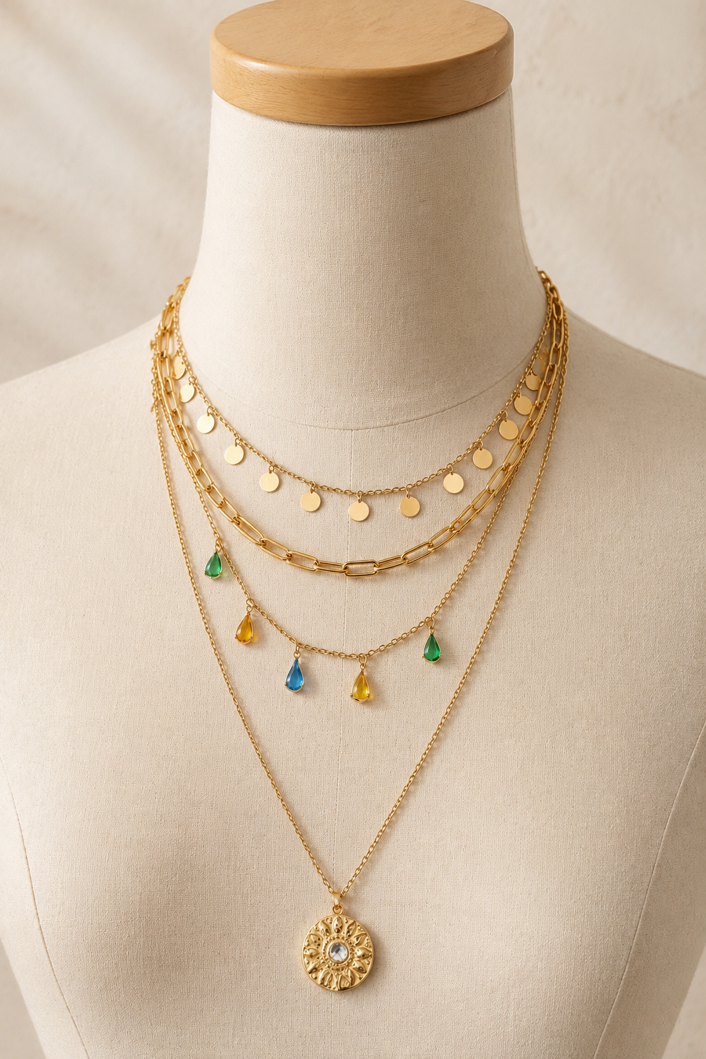 Layered Bohemian Charms Necklace