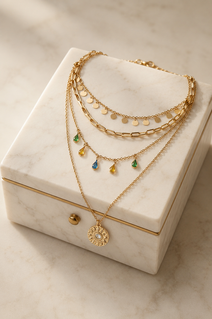 Layered Bohemian Charms Necklace