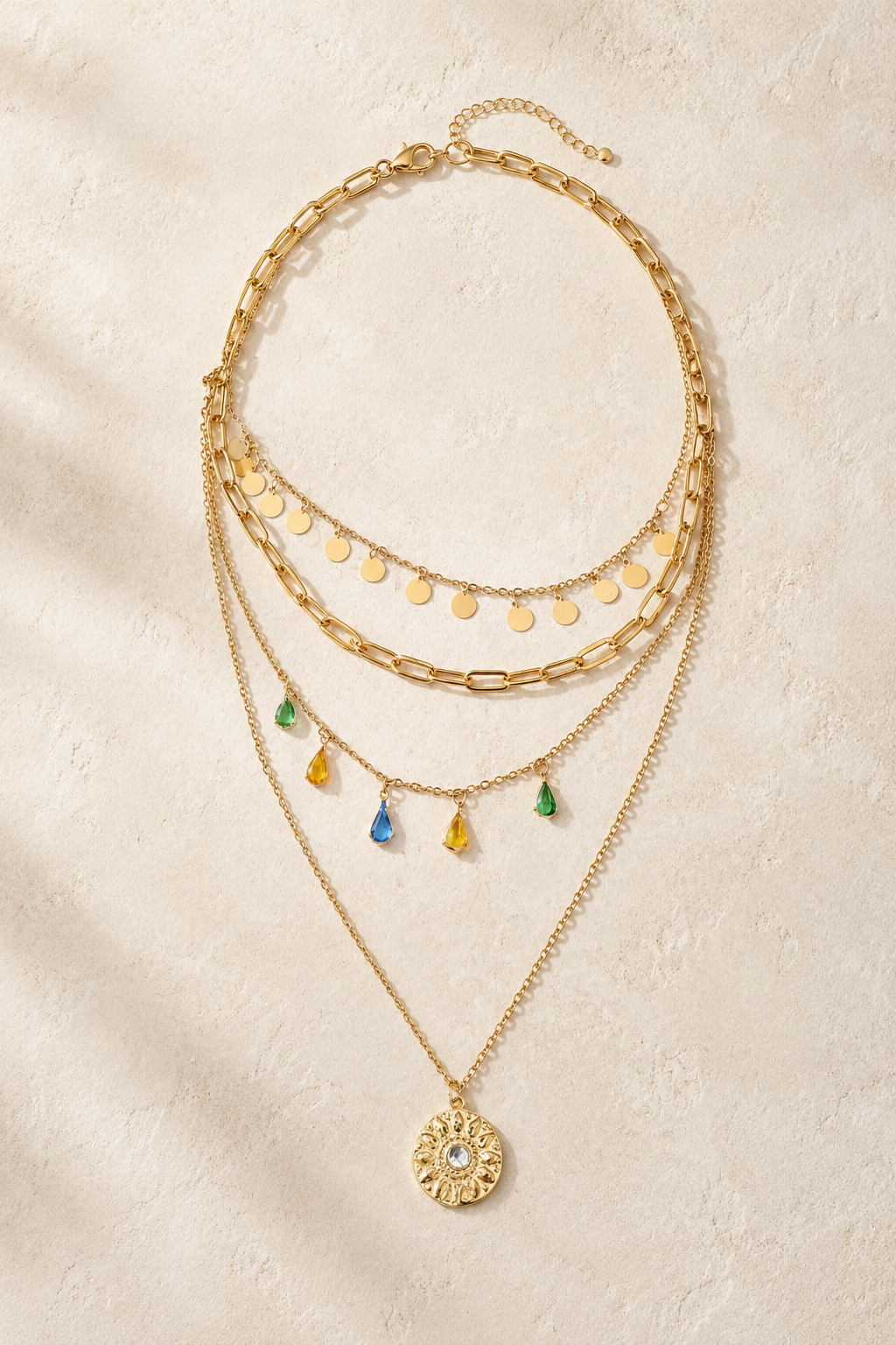 Layered Bohemian Charms Necklace