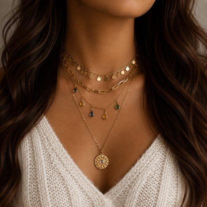 Layered Bohemian Charms Necklace