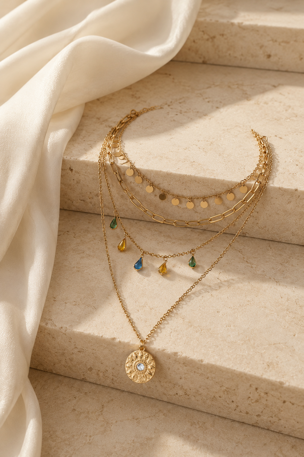 Layered Bohemian Charms Necklace