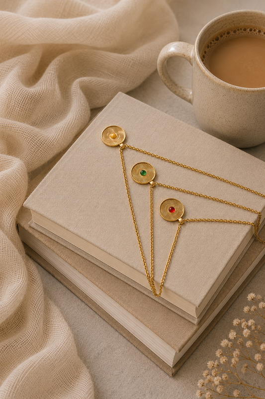 Lisa Round Charm Layered Necklace